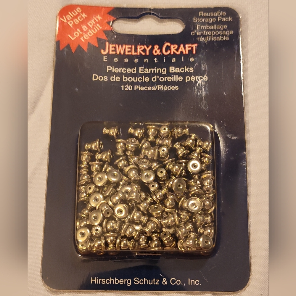 Gold-Tone Pierced Earring Backs - 120 Pieces